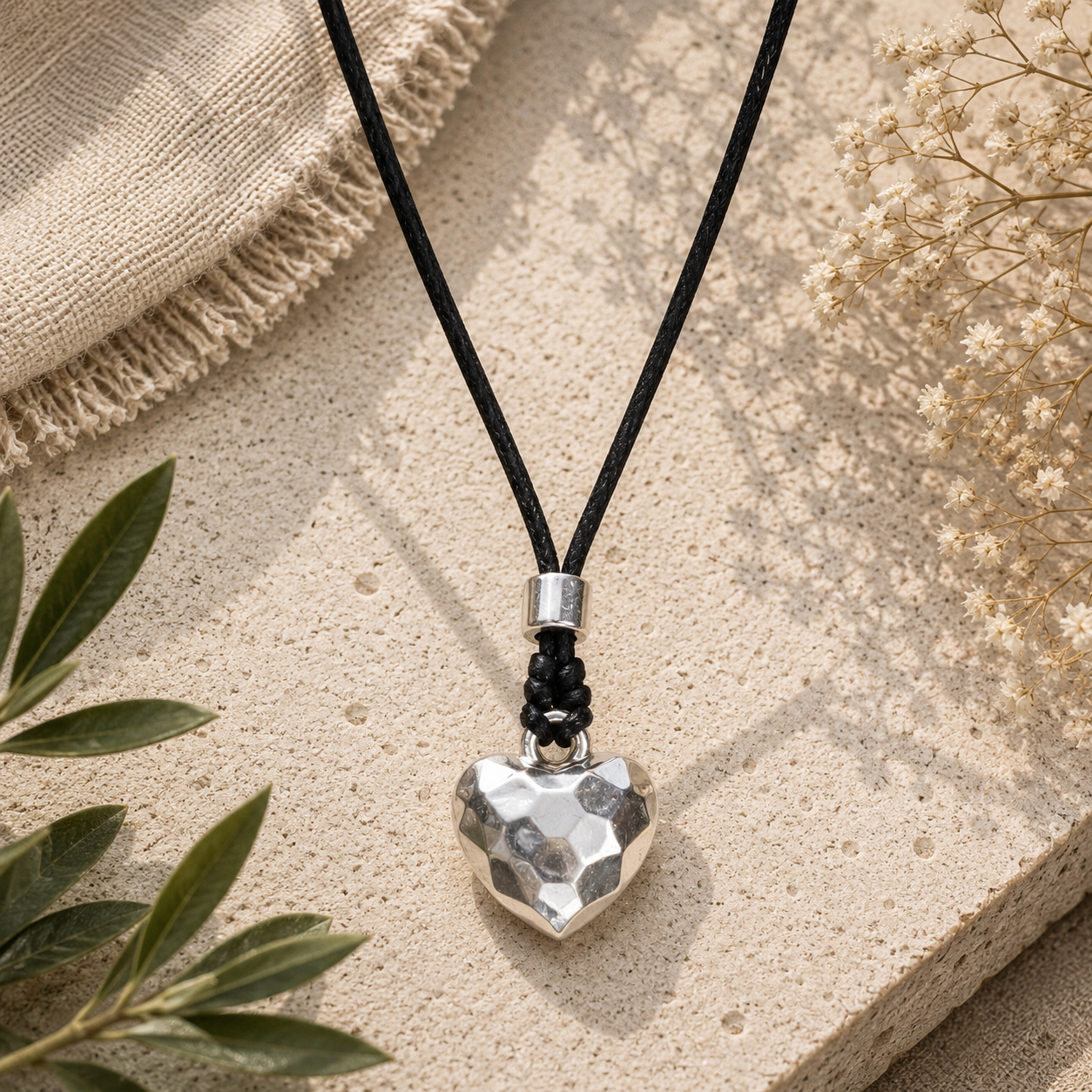 Choker Necklace with Diamond Heart Pendant