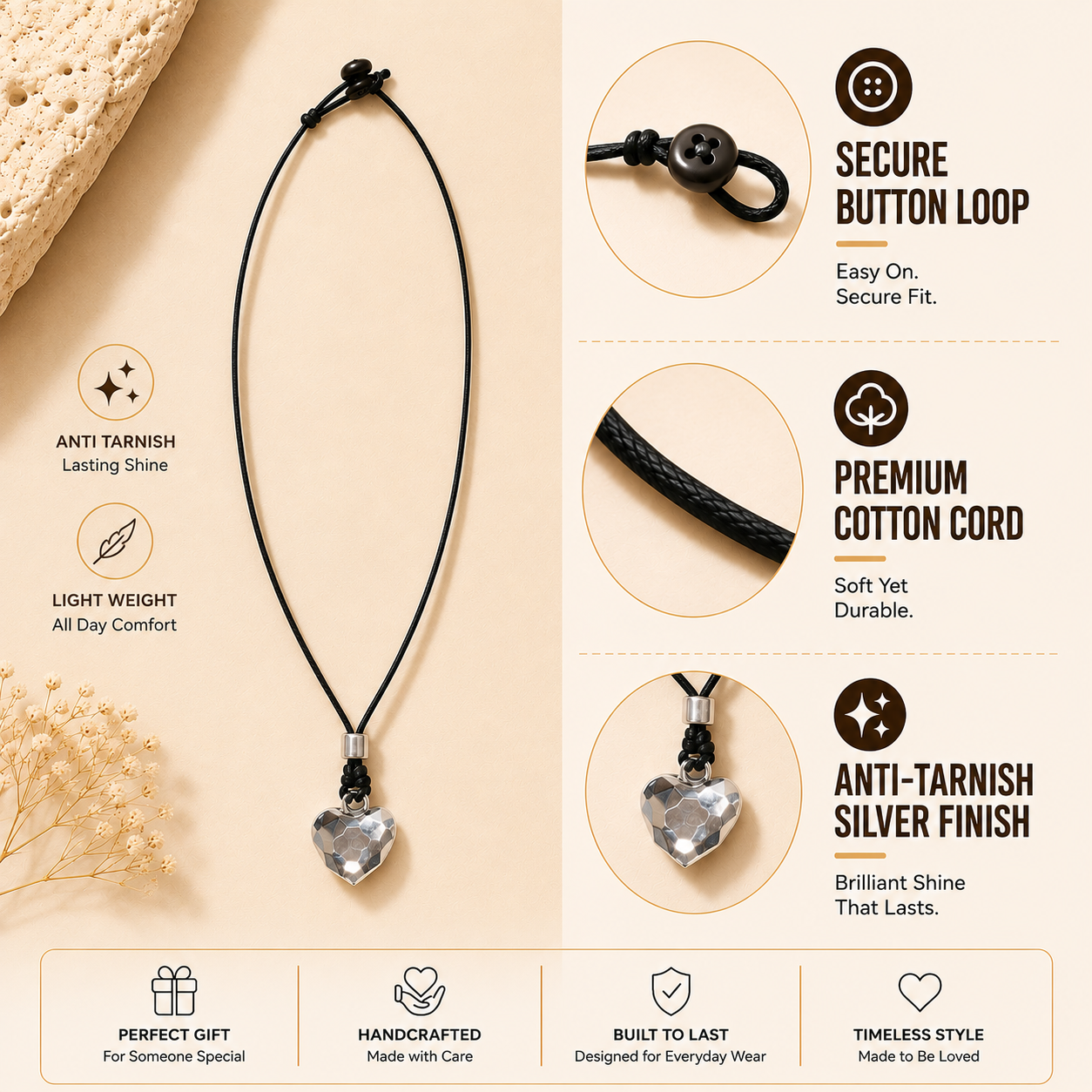 Choker Necklace with Diamond Heart Pendant