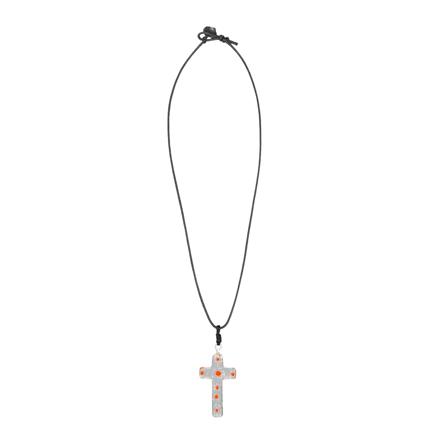 Choker Necklace with Floral Cross Pendant