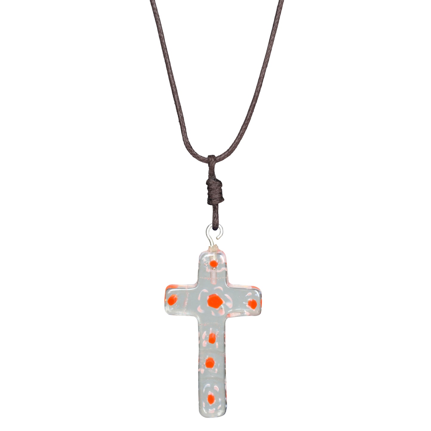 Choker Necklace with Floral Cross Pendant