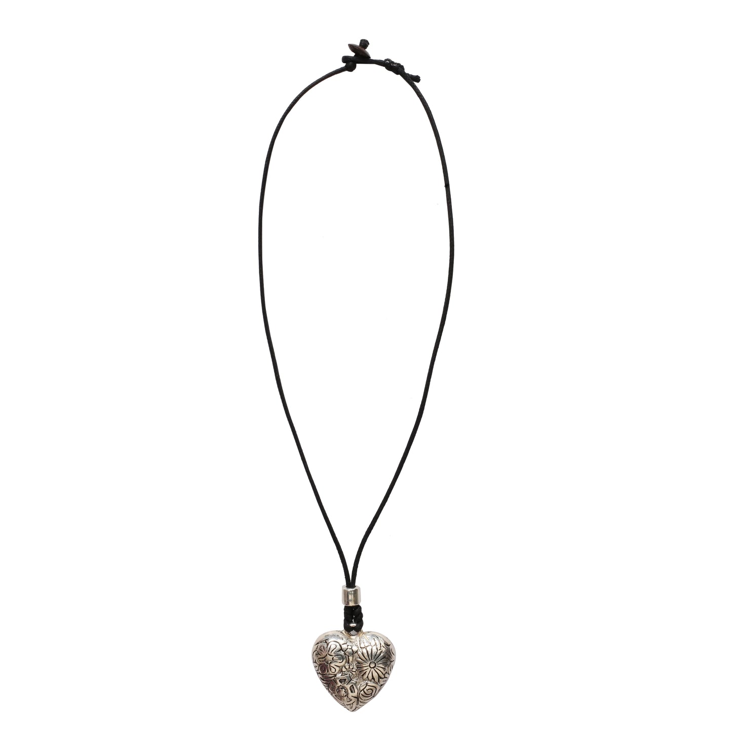 Choker Necklace with Floral Heart Pendant