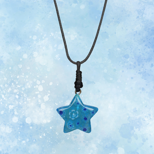 Choker Necklace with Floral Star Pendant