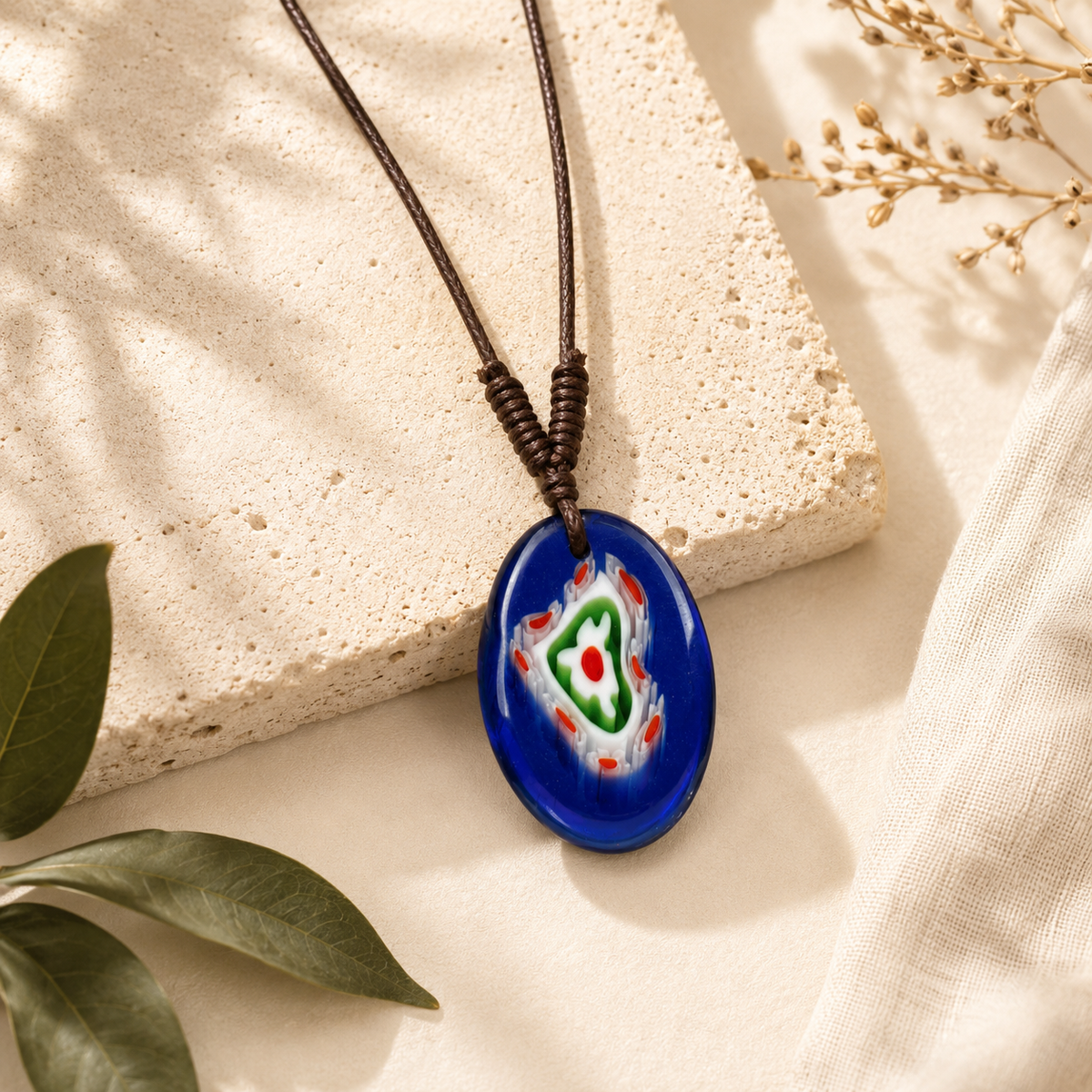 Choker Necklace with Heart Flower Pendant