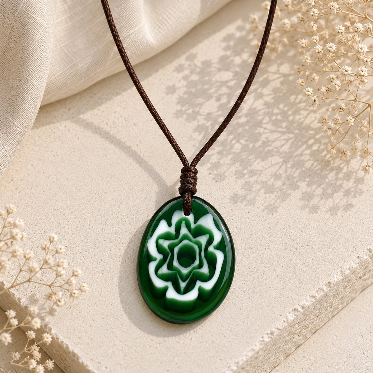 Choker Necklace with Flower Pendant
