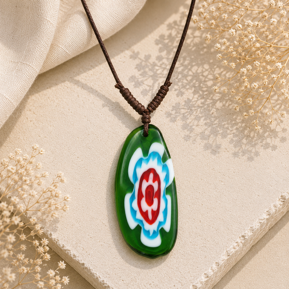Choker Necklace with Flower Pendant