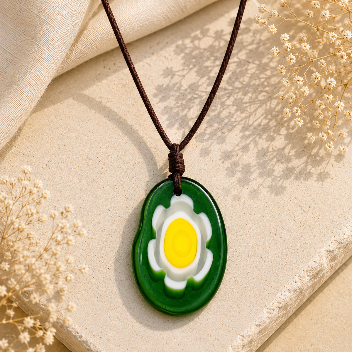 Choker Necklace with Flower Pendant