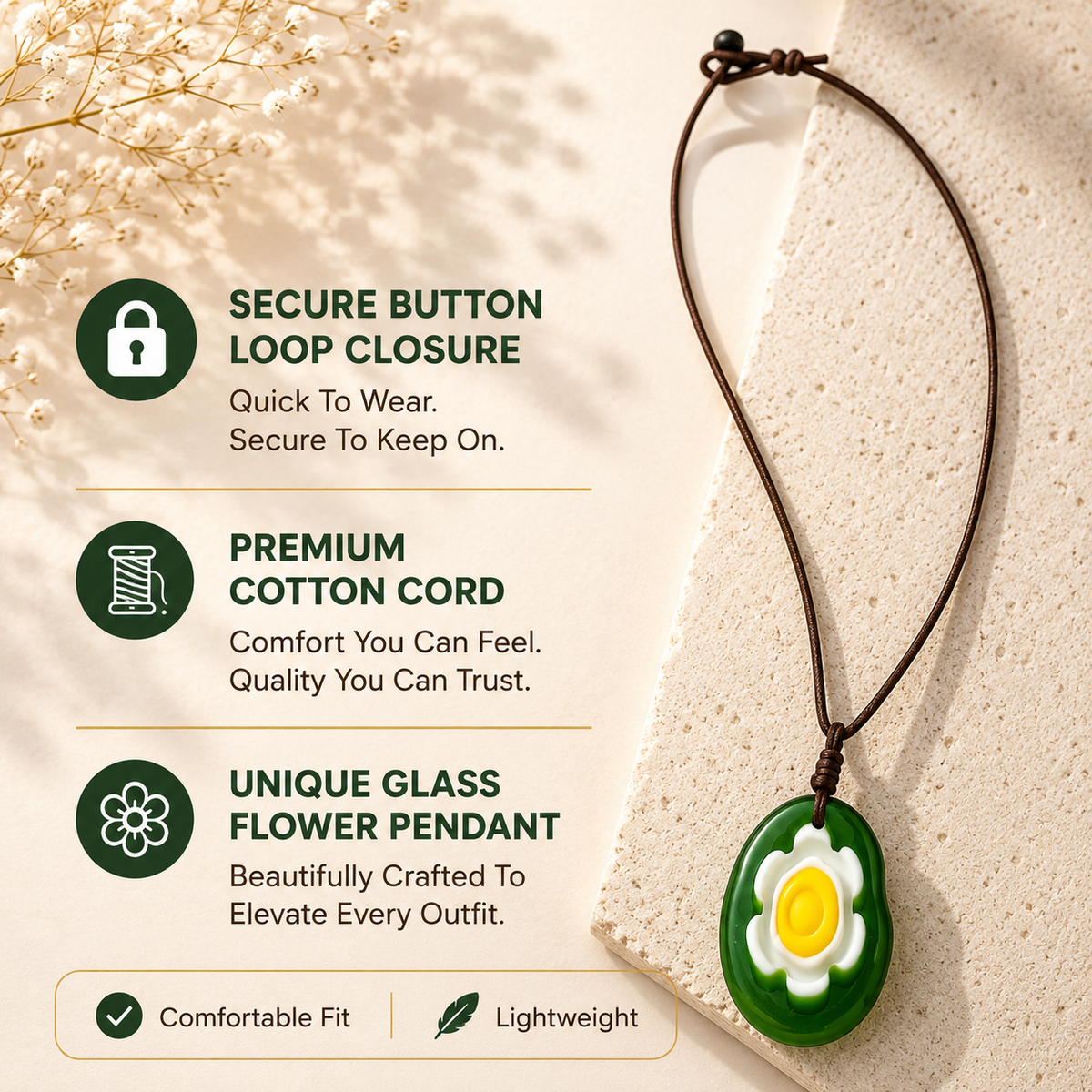 Choker Necklace with Flower Pendant