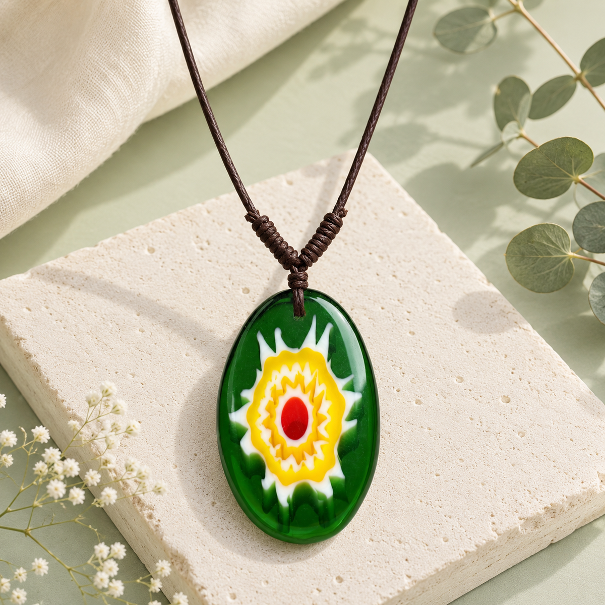 Choker Necklace with Flower Pendant