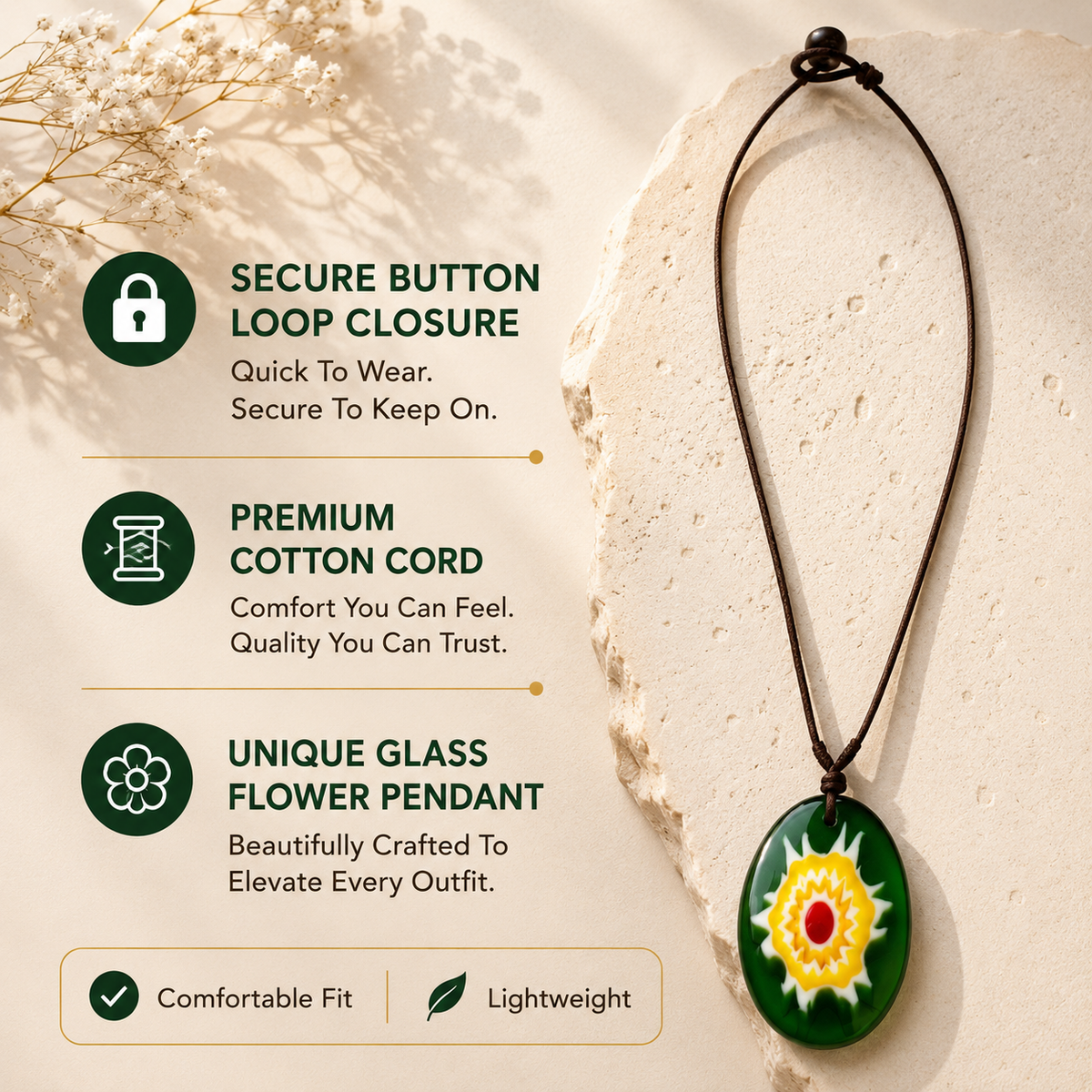 Choker Necklace with Flower Pendant