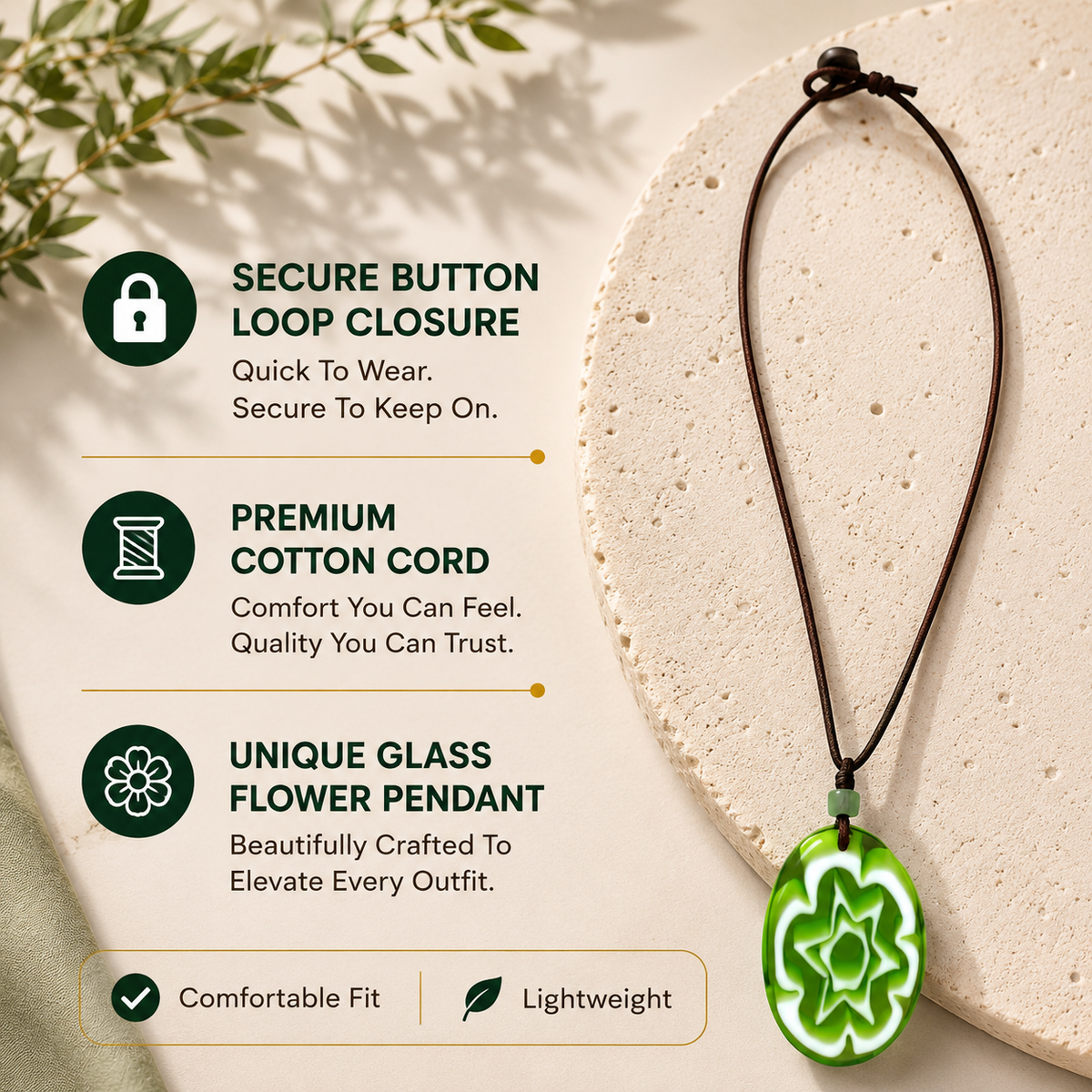 Choker Necklace with Flower Pendant