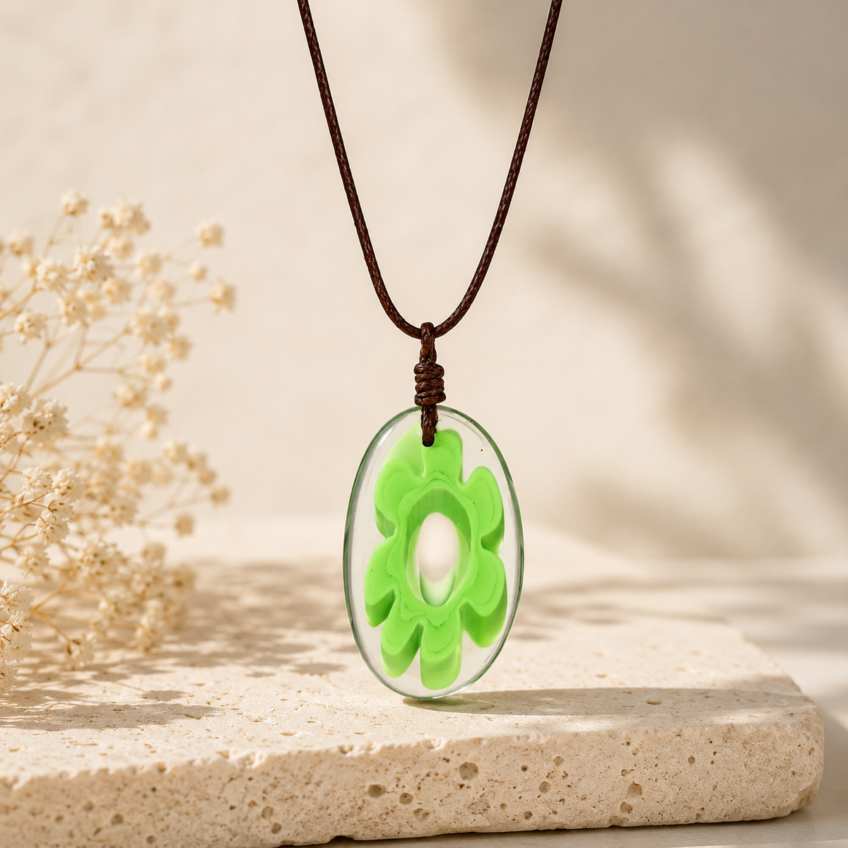 Choker Necklace with Flower Pendant