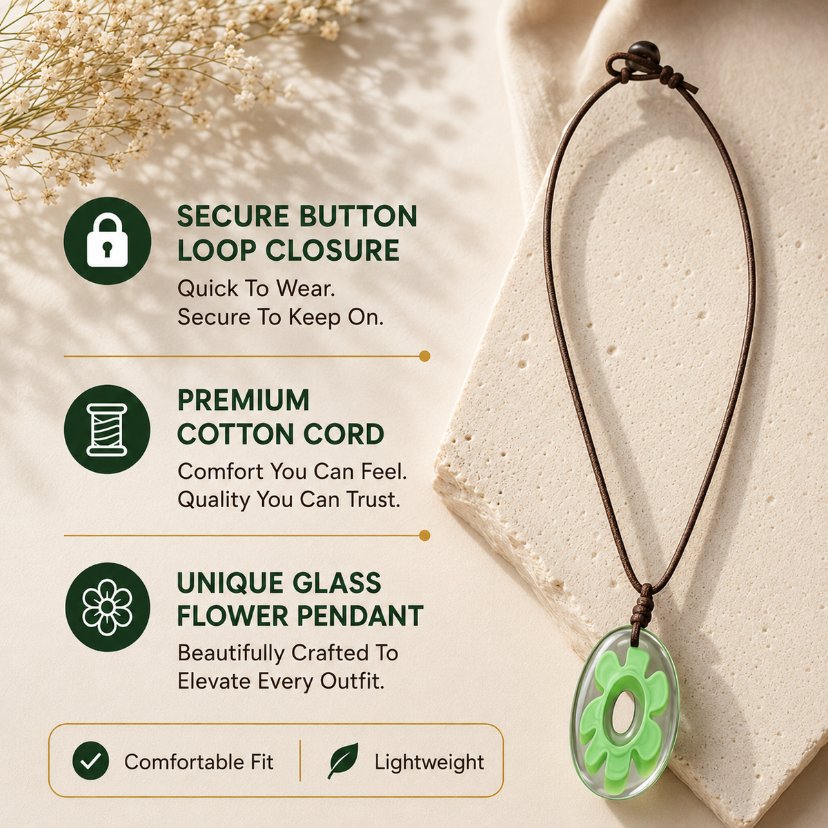 Choker Necklace with Flower Pendant