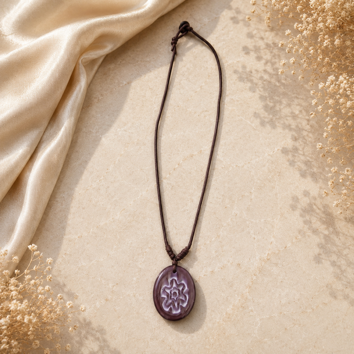 Choker Necklace with Flower Pendant