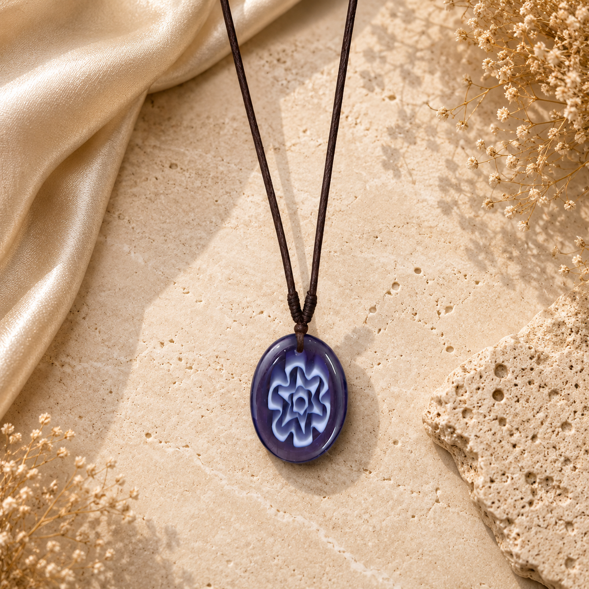 Choker Necklace with Flower Pendant
