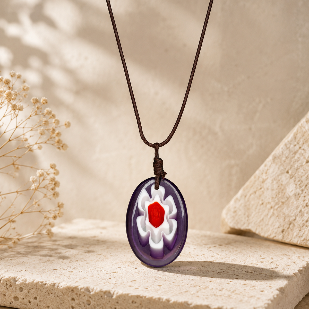 Choker Necklace with Flower Pendant