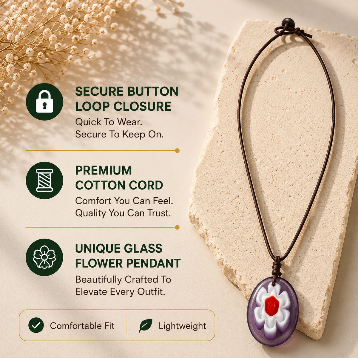 Choker Necklace with Flower Pendant