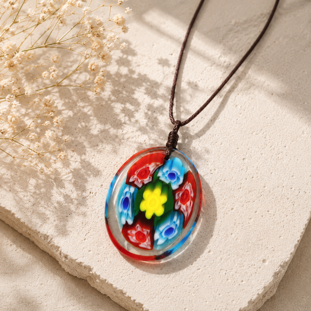 Choker Necklace with Flower Pendant