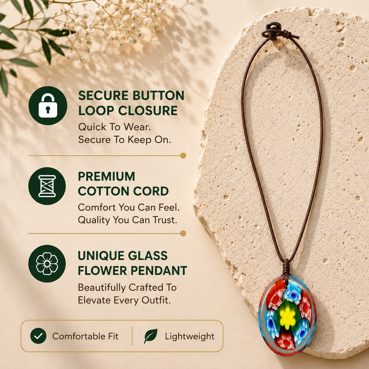 Choker Necklace with Flower Pendant