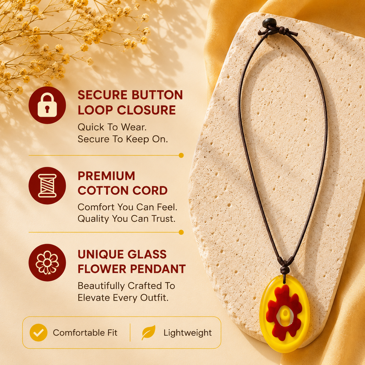 Choker Necklace with Flower Pendant