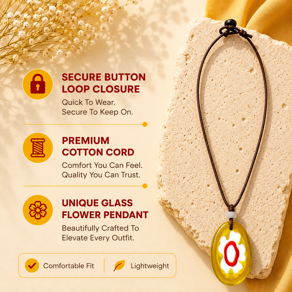 Choker Necklace with Flower Pendant