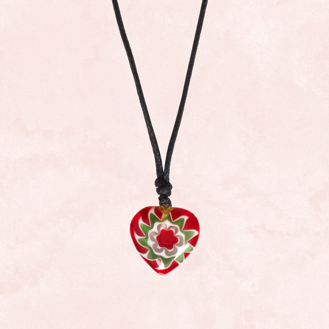 Shop Choker Necklace with Glass Heart Pendant ADAM