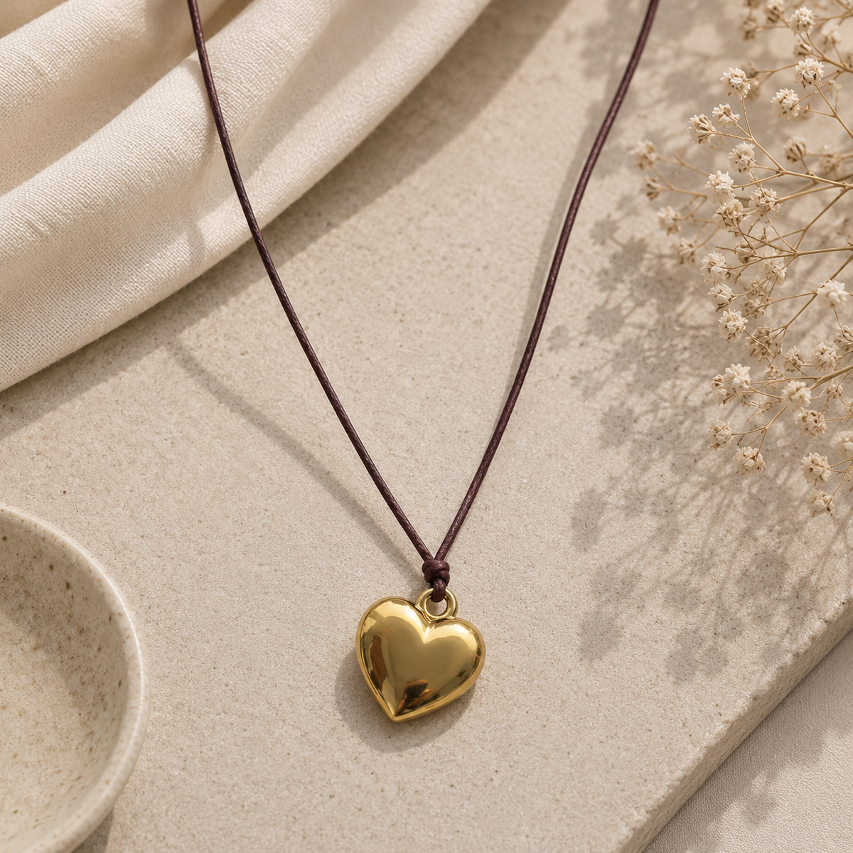 Choker Necklace with Heart Pendant