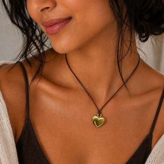 Choker Necklace with Heart Pendant