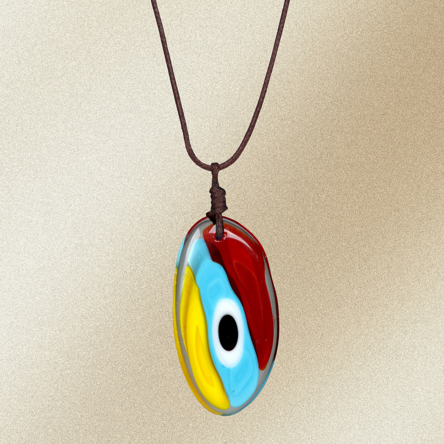 Choker Necklace with Multi-Colour Evil Eye Pendant