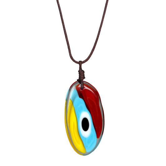 Choker Necklace with Multi-Colour Evil Eye Pendant