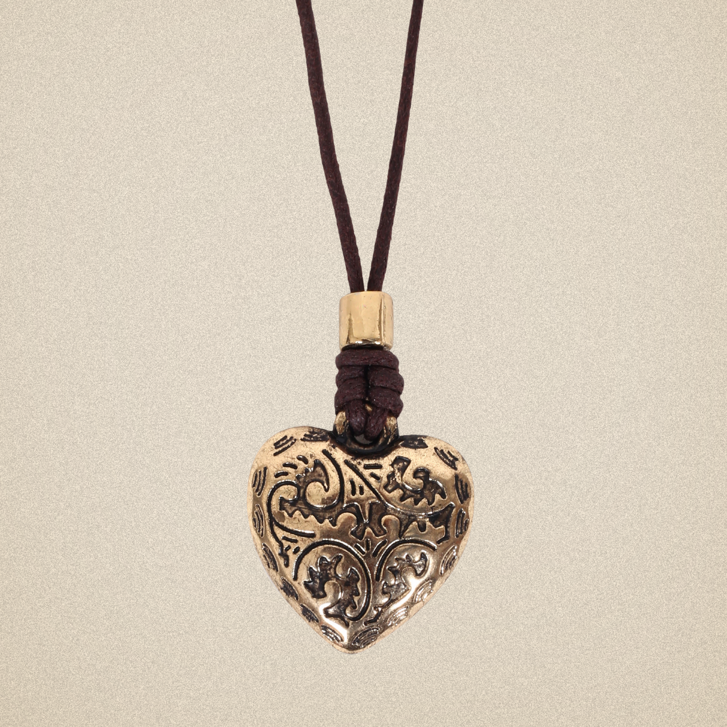 Choker Necklace with Ornate Heart Pendant