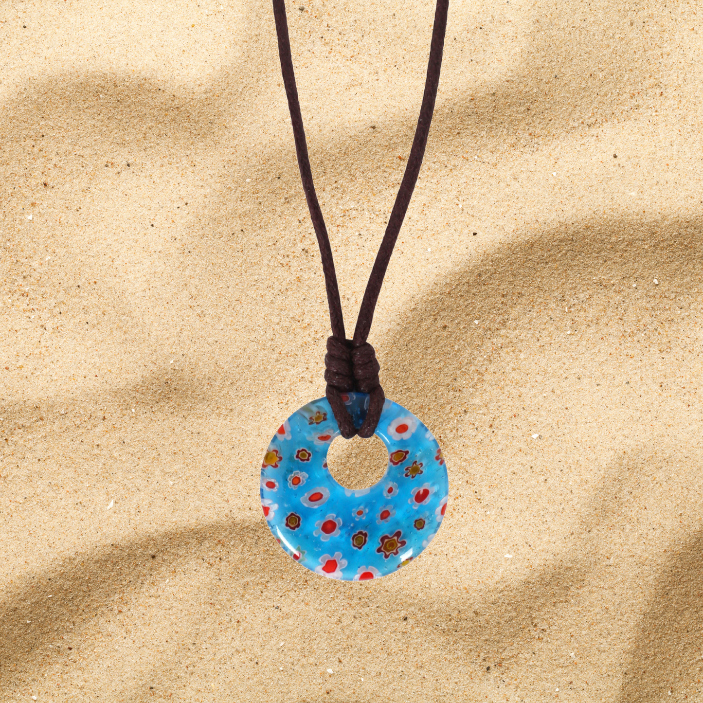 Choker Necklace with Round Floral Pendant