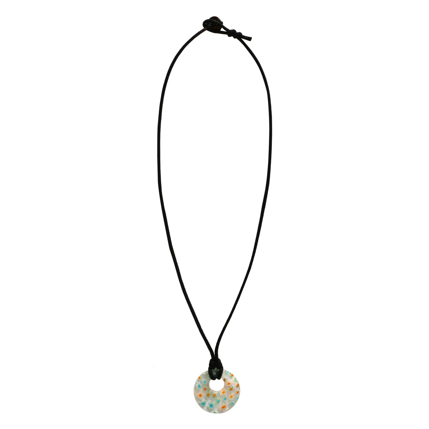 Choker Necklace with Round Floral Pendant