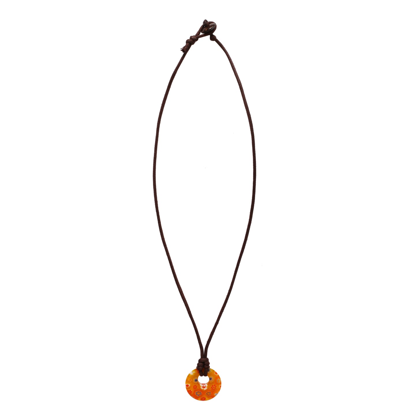 Choker Necklace with Round Floral Pendant