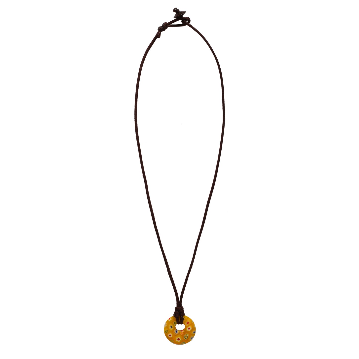 Choker Necklace with Round Floral Pendant