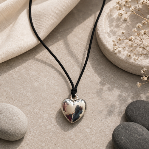 Choker Necklace with Heart Pendant