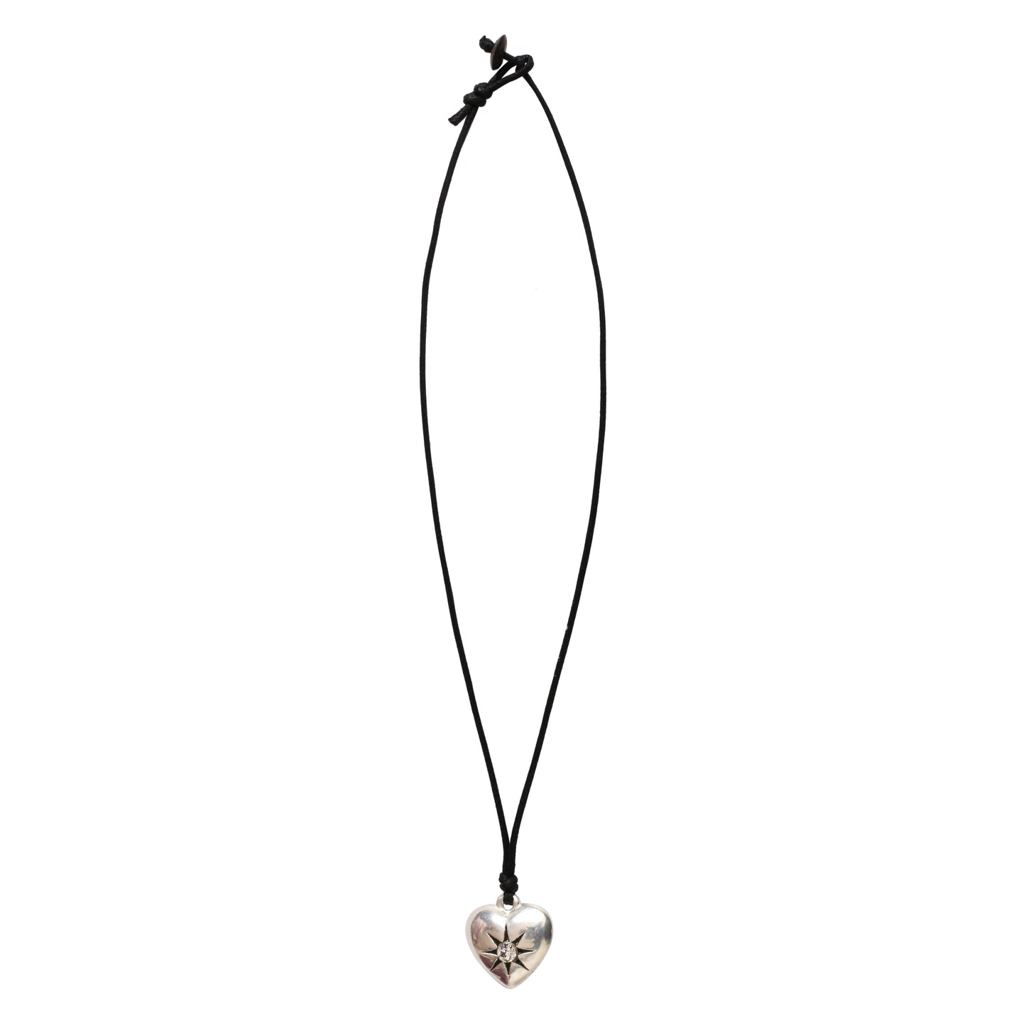 Choker Necklace with Stone Heart Pendant