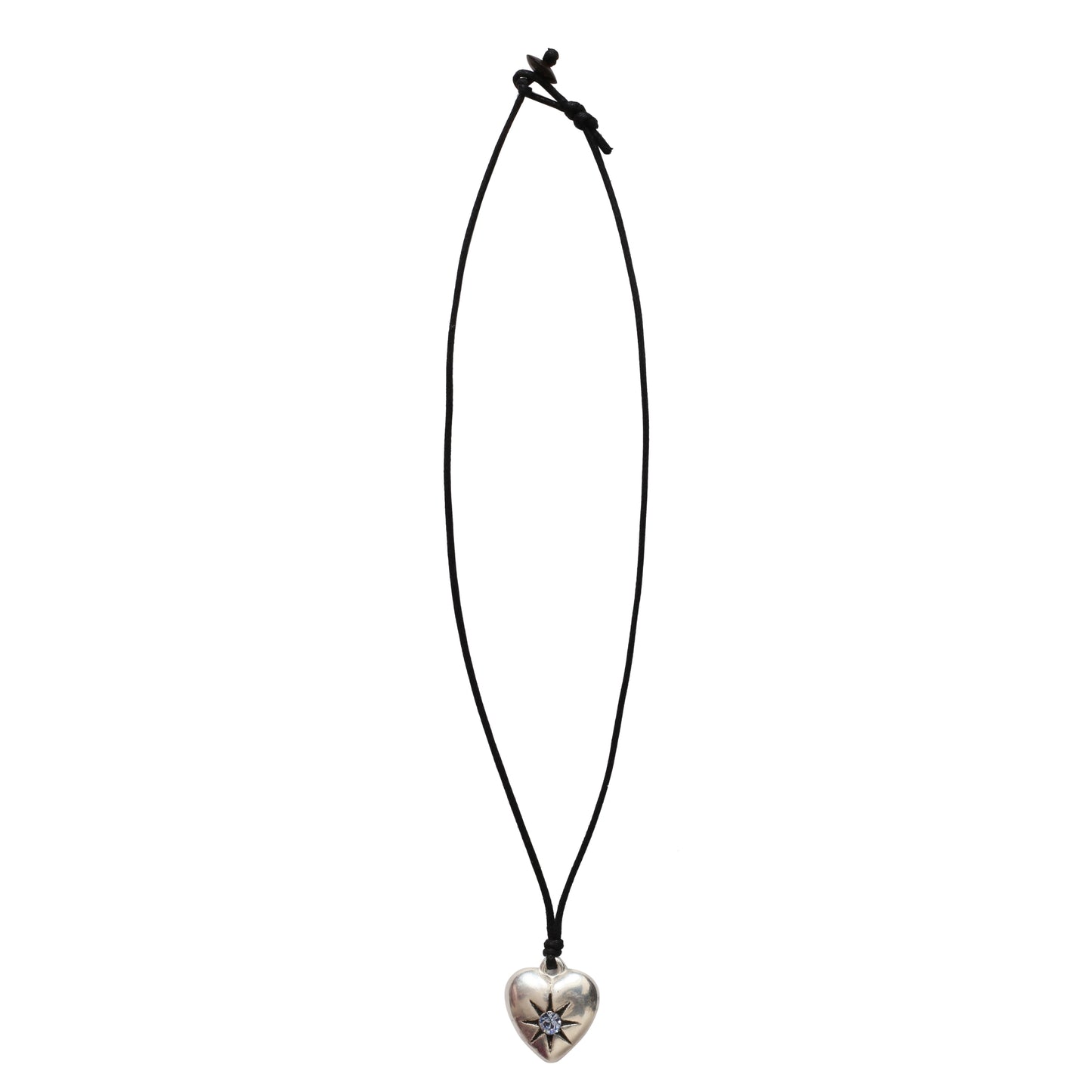 Choker Necklace with Stone Heart Pendant