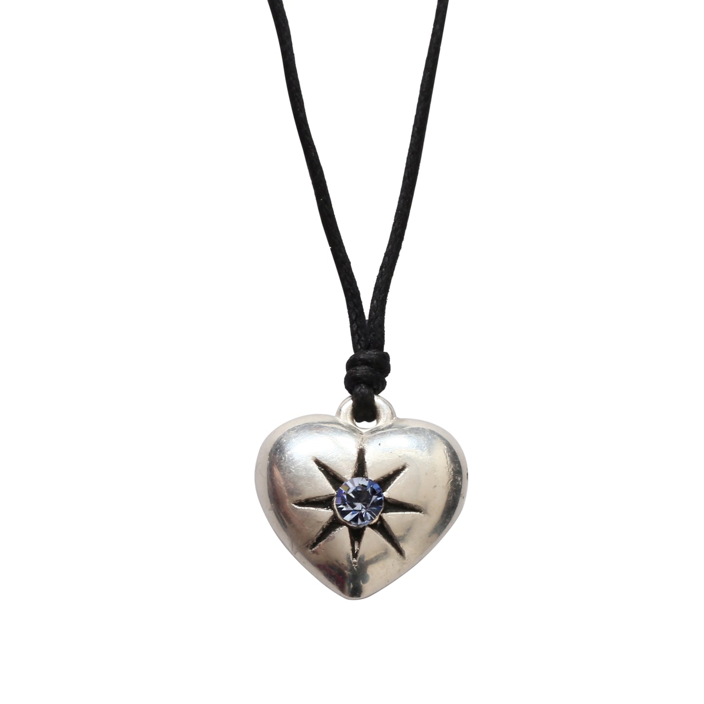 Choker Necklace with Stone Heart Pendant