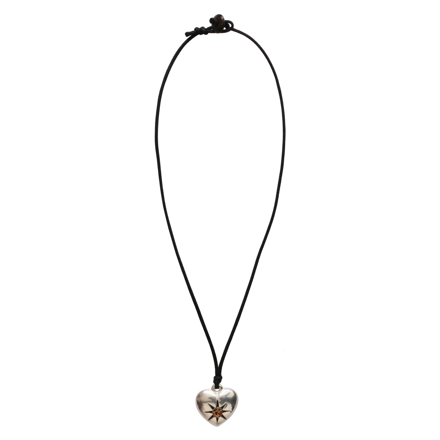 Choker Necklace with Stone Heart Pendant