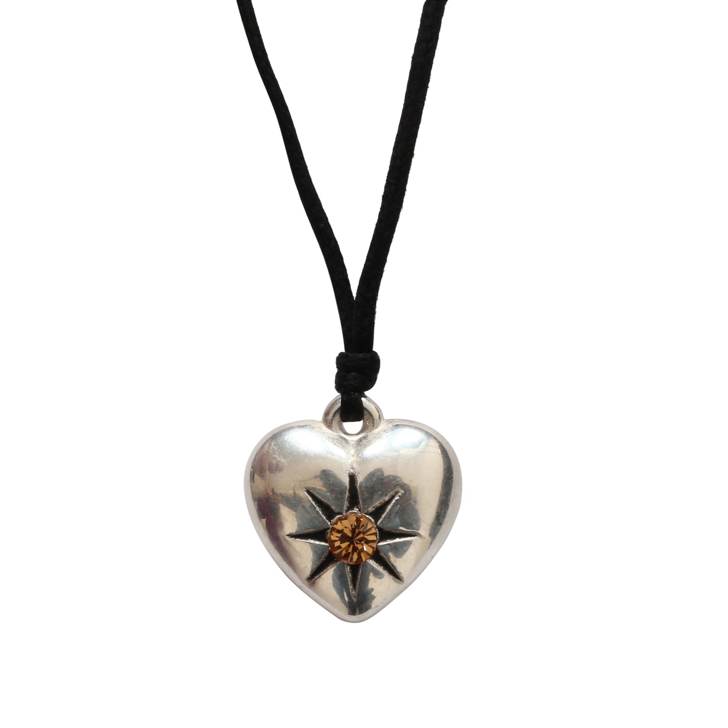 Choker Necklace with Stone Heart Pendant