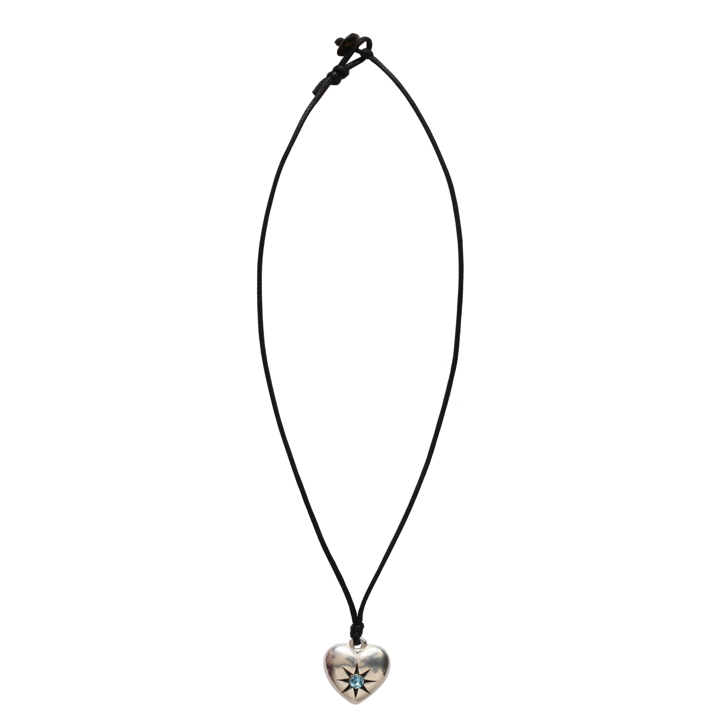 Choker Necklace with Stone Heart Pendant