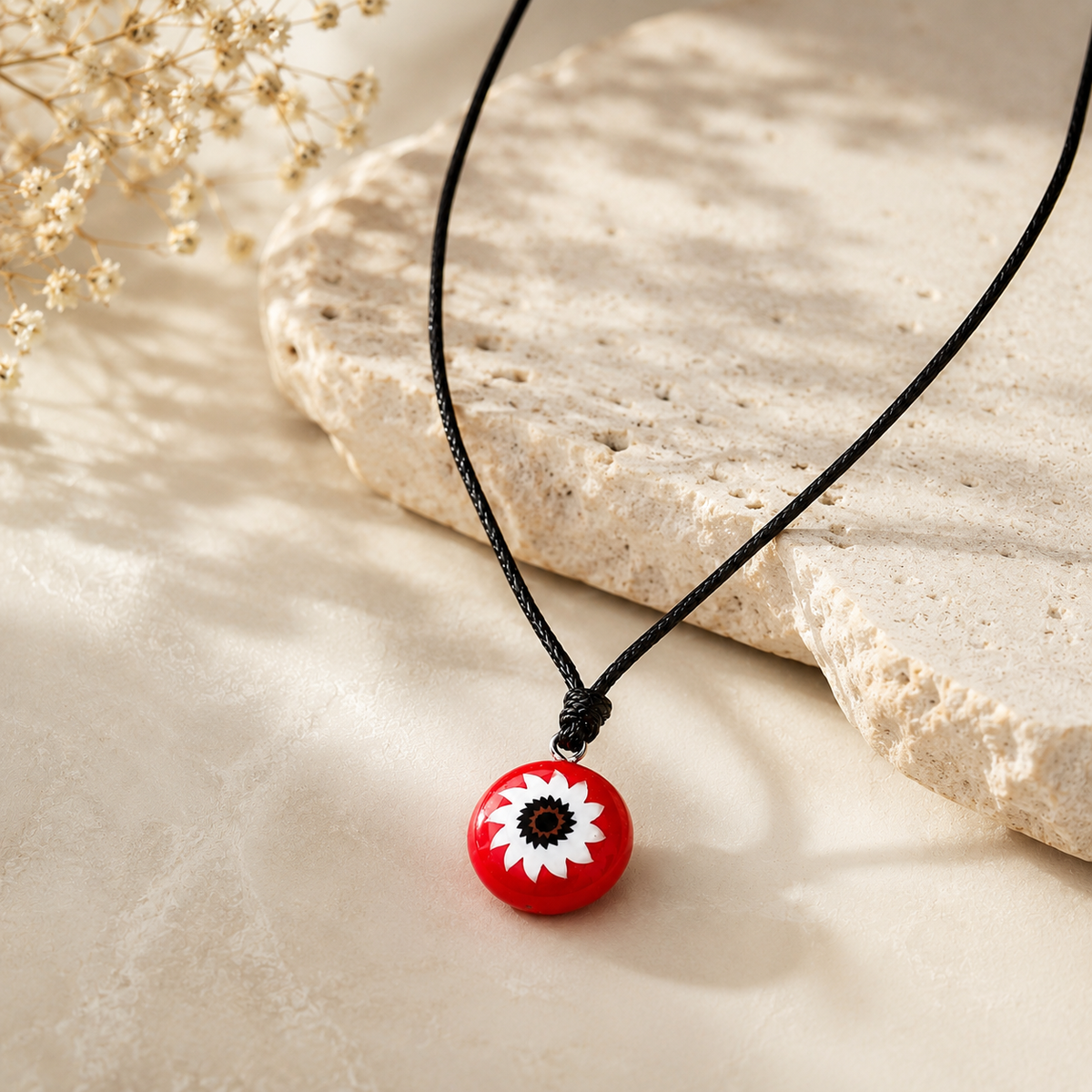 Choker Necklace with Sunflower Pendant