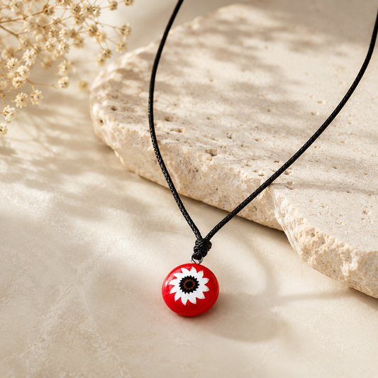 Choker Necklace with Sunflower Pendant
