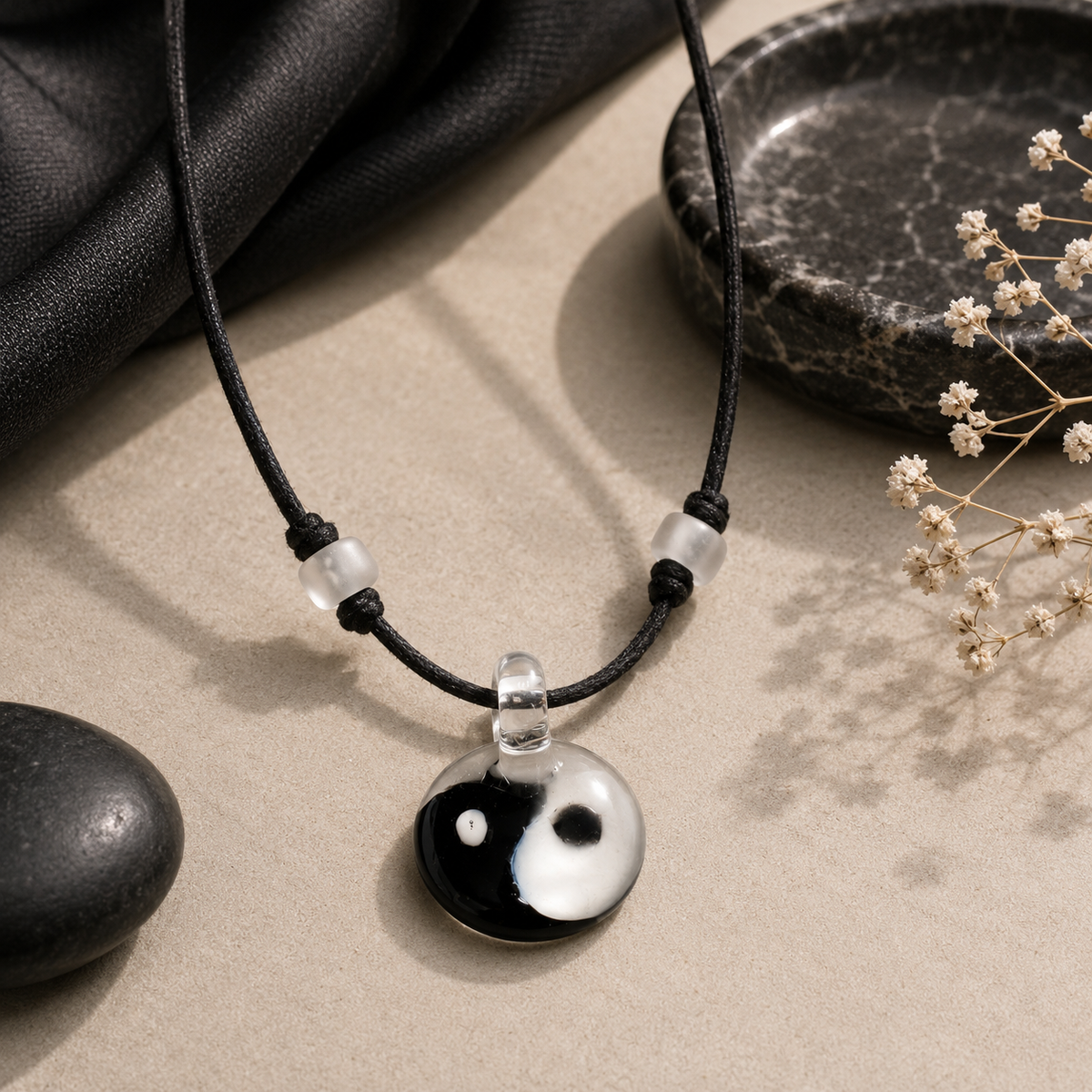 Choker Necklace with Yin Yang Pendant