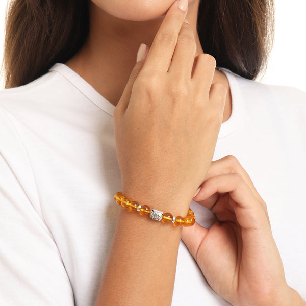 Citrine Natural Stone Buddha Bracelet