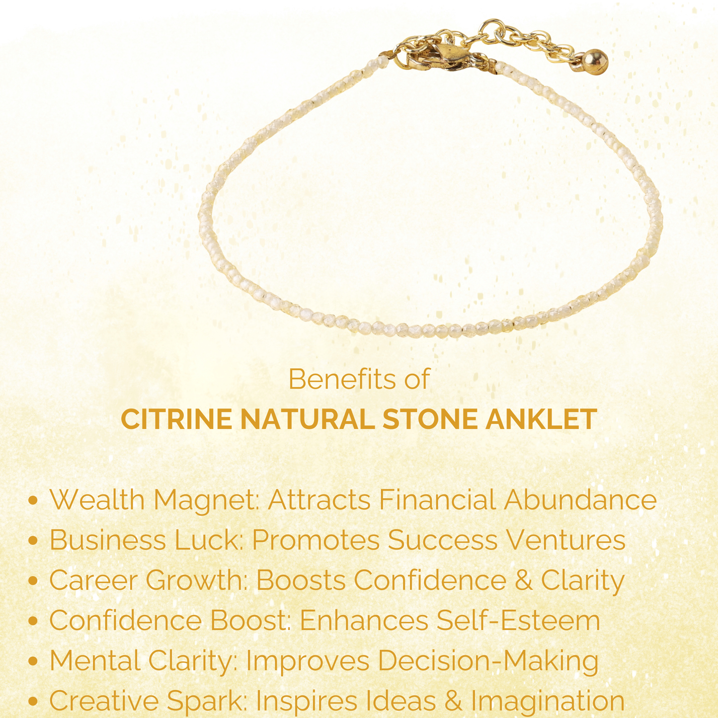 Citrine Natural Stone Anklet