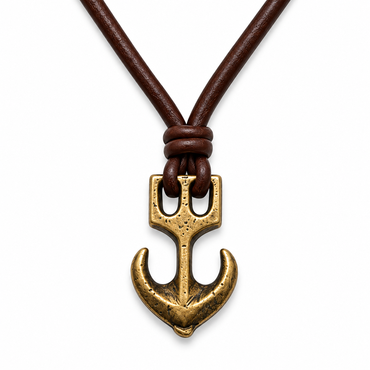 Classic Anchor Pendant Leather Necklace for Men
