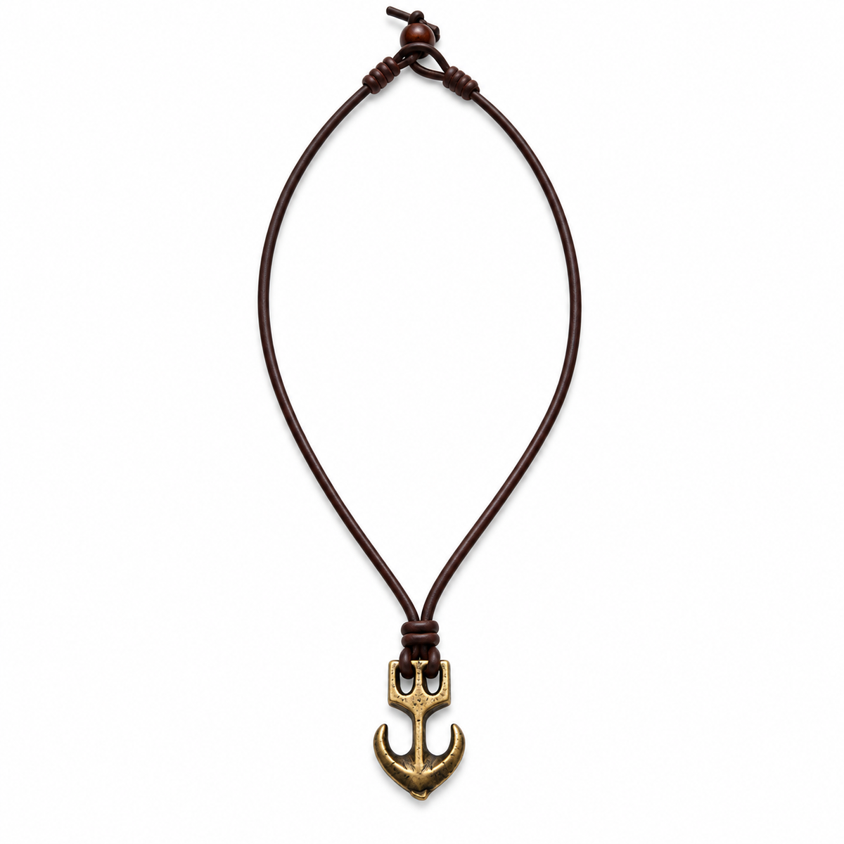 Classic Anchor Pendant Leather Necklace for Men