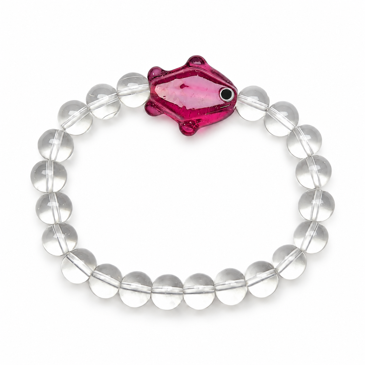 Clear Quartz Fish Bead Bracelet for Women