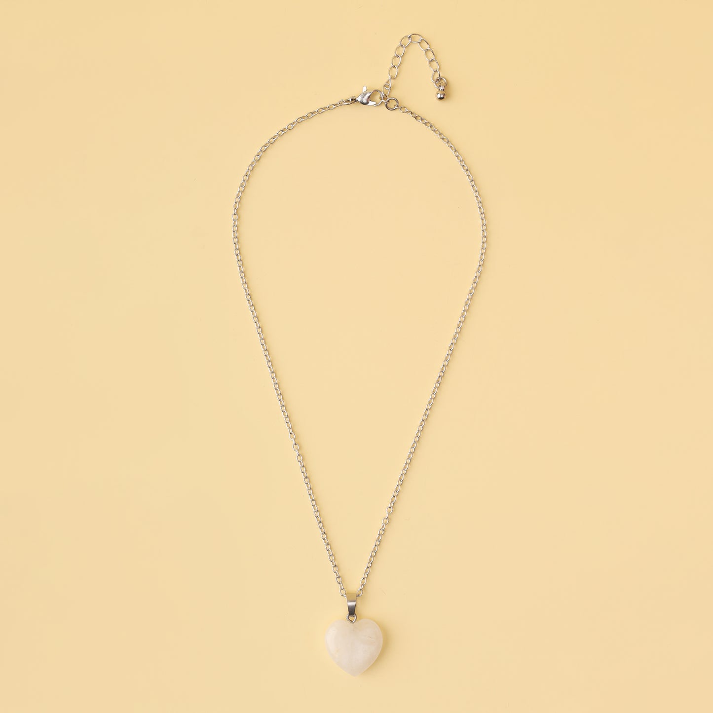 Clear Quartz Heart Pendant Necklace